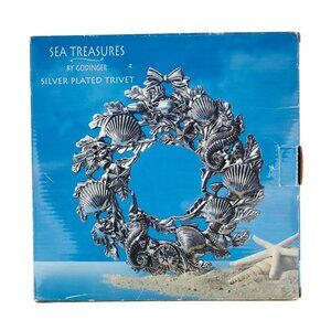 Sea Treasures By Godinger Silver-Plated Trivet With Intricate Coastal Design